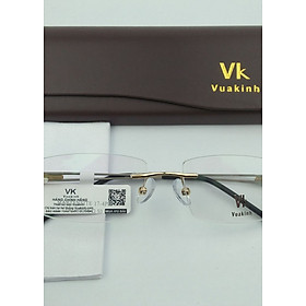 Gọng kính cận không viền càng hộp tứ trụ VK-39