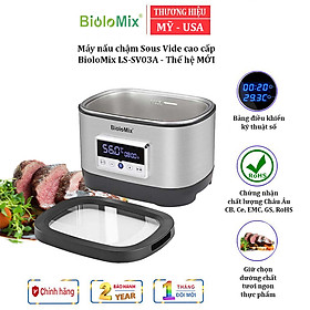 Máy nấu chậm thực phẩm Sous Vide BioloMix LS-SV03A thế hệ thứ 6 - Công suất: 700W - Màn hình LED cảm ứng hiển thị - HÀNG NHẬP KHẨU