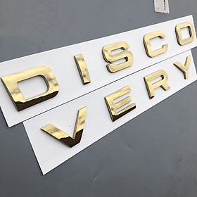 Decal Tem Chữ Discovery 3D Dán Trang Trí Ô Tô Màu Vàng AZONE