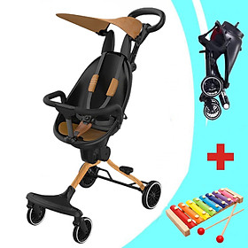 Xe Đẩy Cho Bé 2 Chiều Gấp Gọn V5-B Cao Cấp, Có Mái Che Nắng, Dễ Dàng Mang Theo Mọi Lúc Mọi Nơi, Khung Xe Hợp Kim Chống Gỉ Chắc Chắn - TẶNG KÈM ĐÀN XYLOPHONE 8 THANH CHO BÉ