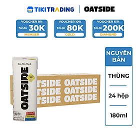 Thùng 24 hộp Sữa yến mạch OATSIDE vị nguyên bản 180ML