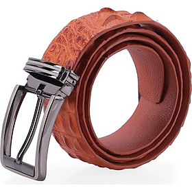 Thắt lưng nam Huy Hoàng da cá sấu nguyên con bản lớn bát gài đầu kim màu