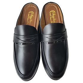 Dép Bít Đầu Nam BIGGBEN Da Bò Thật Cao Cấp SB129 - Đen - 38