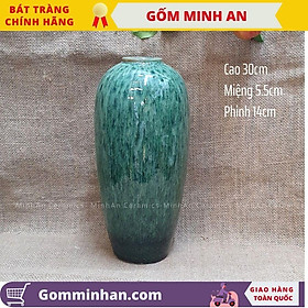 Mua Bình Hoa Lọ Hoa Dáng Cao Men Ngọc Men Xanh- Gốm Sứ Bát Tràng- Gốm Minh An