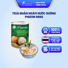 Trái Nhãn Ngâm Nước Đường Pigeon 565 g - Nhập Khẩu Thái Lan | Pigeon Brand Canned Longans In Syrup 565 g