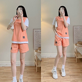 Bộ thể thao nữ chất liệu cotton cao cấp thoáng mát ko bai xù phù hợp thời tiết mùa hè Us 003, Bộ cộc tay nữ siêu đẹp kiểu dáng trẻ trung, chất vải t