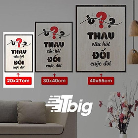 Tranh slogan treo tường TBIG126 - Trang động lực thay đổi câu hỏi đổi cuộc đời