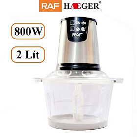 Mua Máy xay thịt đa năng HAEGER RAF cối thủy tinh công suất lớn 800W - lưỡi dao thép không gỉ - THỦY TINH R7009B - HÀNG CHÍNH HÃNG