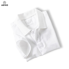 Áo polo nữ ADINO màu xanh đậm phối viền chìm vải cotton co giãn dáng công sở slimfit hơi ôm trẻ trung APN03