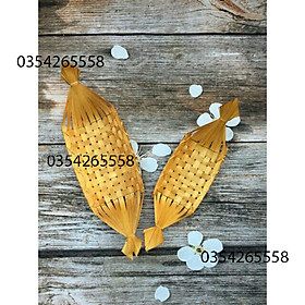 Đĩa tre hình thuyền trang trí decor