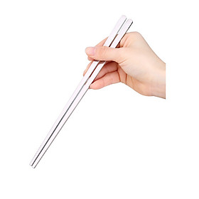 Set 10 đôi đũa dẹp inox 304 - 23cm 55g