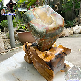 Trụ đá canxedon tự nhiên phong thủy giúp tạo dựng cuộc sống trong lành và hạnh phúc CXD138 (KT: 30x18x12 cm) trọng lượng 5.9kg