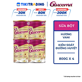 Combo 4 Sữa Bột Abbott Glucerna Vani 800g