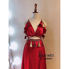 Đầm maxi đi biển thổ cẩm có 3 màu kèm mútđi chơi đi tiệc đám cưới, du lịch sang chảnh cao cấp PVC