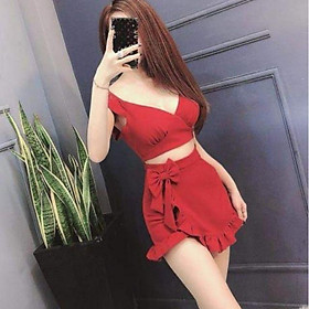 Sét chân váy đắp chéo rút bèo