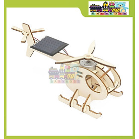 Đồ Chơi Khoa Học Tự Làm, Đồ Chơi Lắp Ghép STEM, Đồ Chơi Gỗ Cao Cấp Khoa Học Tự Làm DIY Wood Steam Máy Bay Trực Thăng Năng Lượng Mặt Trời