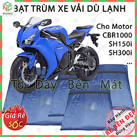 [Loại Lớn - Dày] Áo Bạt Phủ Trùm Xe Máy KhoNCC Che Mưa Nắng Dòng Xe Lớn SH 125 150i , Moto Z1000 - NQL-BPXMT-Z1K - Hàng Chính Hãng (Xanh Đen)