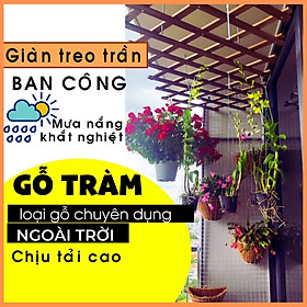 Mua Giàn gỗ gắn trần ban công treo cây trang trí  gỗ Tràm chịu lực  xuất khẩu Thụy Điển