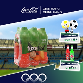 Lốc 6 chai trà đào và hạt chia Fuzetea+ 450ml/chai Sale 25.07 Coca-Cola Official Store