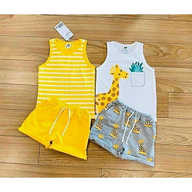 SET 2 BỘ BA LỖ HƯƠU CAO CỔ CHO BÉ TRAI CHẤT THUN COTTON MẪU SỌC VÀNG TRẮNG CỰC TÔN DA