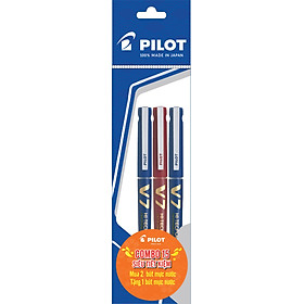 Combo Pilot 15 : 2 Bút Mực Nước V7 Cartridge Mực Xanh + 1 Bút Mực Nước V7 Cartridge Mực Đỏ