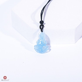 Mặt dây chuyền Phật Bà Quan Thế Âm Bồ Tát chế tác từ đá Hải Lam Ngọc (Aquamarine) tự nhiên 100% - Hợp mệnh Thủy, Mộc | VietGemstone