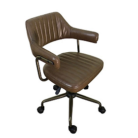 Ghế làm việc dành cho nhân viên CE23003-P Nội thất Capta Nệm da nappa chống thấm nước chân xoay sắt sơn tĩnh điện màu nâu thiết kế có tay vịn hiện đại trẻ trung sang trọng