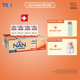 Thùng 36 hộp sữa pha sẵn Nestle NAN INFINIPRO GROW kết hợp sữa A2 và HMO hỗ trợ tiêu hóa, đề kháng và phát triển thể chất (4x110ml)