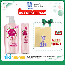Combo Dầu Gội 650gr Và Dầu Xả 320gr Sunsilk Natural Mềm Mượt Toả Hương