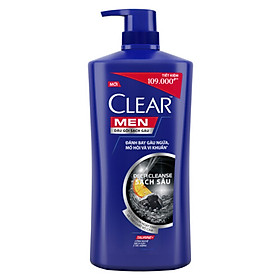 Dầu Gội Đầu Clear Men Deep Cleanse Than Hoạt Tính Đánh Bay Gàu, Ngứa Và Vi Khuẩn Dưỡng Tóc Khỏi Khói Bụi 900G