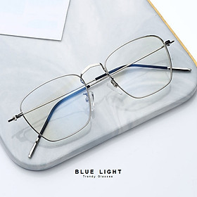 Kính Giả Cận, Gọng Kính Cận Nam Nữ Mắt Vuông Gọng Siêu Mảnh Đẻo Back Không Độ Hàn Quốc - BLUE LIGHT SHOP