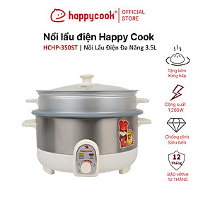 Nồi Lẩu Điện Có Xửng Happy Cook HCHP-350ST (3.5L) - Hàng Chính Hãng