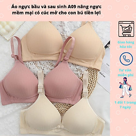 Áo lót cho con bú, áo ngực bầu và sau sinh mở cúc trước tiện lợi. chất liệu cotton co giãn không gọng đệm vừa  chống chảy xệ cho chị em sau sinh - Da - 38/85