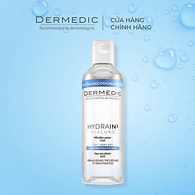 Nước tẩy trang Dermedic 2 in 1 cho da khô cấp ẩm HA Hydrain3 Hialuro Micellar Water H2O 200 ml