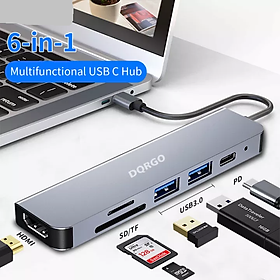 Mua Hub chuyển đổi USB TypeC 6 trong 1  Cổng chuyển đổi HUB USB TypeC to HDMI  1 cổng HDMI 4k UHD   2 cổng USB 3.0  2 khe đọc thẻ nhớ SD và TF  Kết nối nhiều thiết bị với tốc độ cao  Dùng cho Điện thoại/Laptop/PC/Macbook