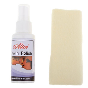 Violin Polish and Cleaning Oil with Cleaning Cloth Caring Accessory Parts