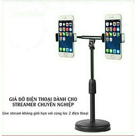 Mua Giá Đỡ 2 Điện Thoại Livestream Có Đèn Led  Kẹp Điện Thoại Để Bàn Quay Video Tiktok Có Đèn Led 3 Màu Có Video  Ảnh Thật