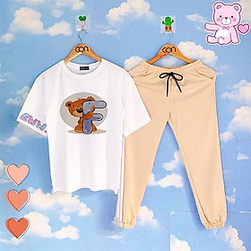 COMBO TIẾT KIỆM Set Đồ Bộ Áo Thun Tay Lửng Quần Kẻ 3 Sọc, Quần Ulzzang 2 Sọc