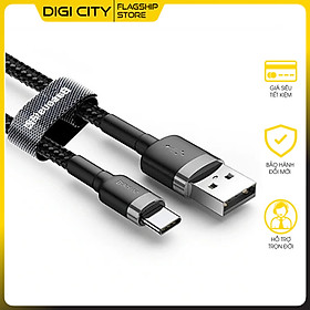 Cáp sạc nhanh, truyền dữ liệu tốc độ cao Baseus Cafule Type C cho Samsung S8/S9/ Note8/ Note9/ Xiaomi/ Huawei/ Oppo/Nokia ( 3A, Sạc nhanh Quick charge 3.0, Siêu bền)- Hàng nhập khẩu