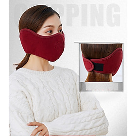 Khẩu trang ninja vải nỉ che tai dán gáy chống nắng chống gió lạnh mùa đông- khau trang ninja ni che tai