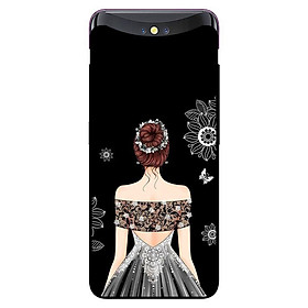 Ốp in cho Oppo Find X Cô Gái Váy Xám - Hàng chính hãng