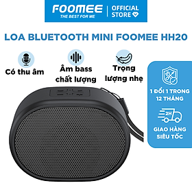 Loa Bluetooth Mini Pin FOOMEE HH20 - 1200mAh Có Cảm Ứng Hỗ Trợ Thẻ TF Và USB Kết Nối Điện Thoại - Màu Đen - Hàng Chính Hãng