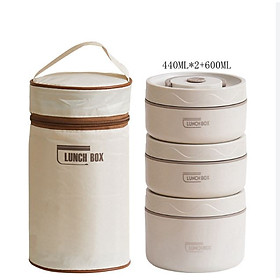 Mua Hộp Cơm Giữ Nhiệt 3 Tầng Lunch Box Kèm Muỗng Đũa Và Túi Đựng Tiện Lợi