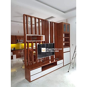 Mua Vách Ngăn Kệ Tivi Lam Gỗ Phòng Khách Đẹp 2m2 X 2m4 - TR627 (2.400k/m2)
