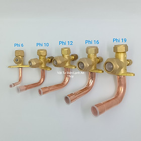 Mua Van khóa cục nóng điều hòa phi 6  phi 10  phi 12  phi 16  phi 19 - Khoá gas dàn nóng điều hoà máy lạnh