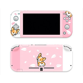 Mua Skin decal dán Nintendo Switch Lite mẫu Corgi dễ thương so cute nền hồng phối trắng (dễ dán  đã cắt sẵn)