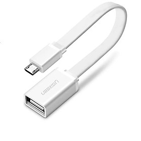 Mua Ugreen UG10395US133TK 10CM màu Trắng Cáp chuyển đổi MICRO USB sang USB âm hỗ trợ OTG dáng dẹt - HÀNG CHÍNH HÃNG