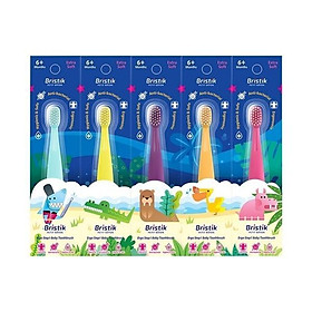 Combo 5 chiếc bàn chải đánh răng BRISTIK Hàn Quốc lông mềm kháng khuẩn cho bé