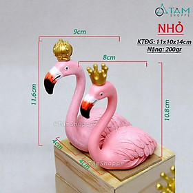 Cặp tượng chim hồng hạc KING QUEEN nằm nhiều cỡ TCV-HH-01 NHỎ VÀ TRUNG