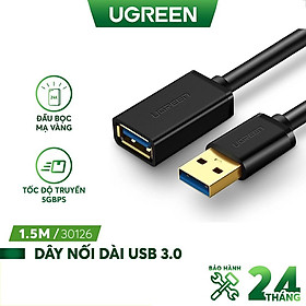 Dây nối dài usb 3.0 mạ vàng dài từ 1-3m ugreen us129 dây dạng dẹt và tròn - hàng chính hãng
